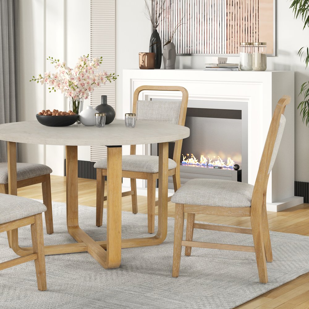 Arden 5-Piece Dining Set, 47" Round Table with 4 Solid Wood Chairs. Picture 7