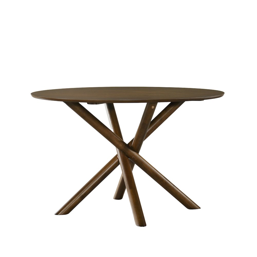 Arnott Round Dining Table, Walnut Finish. Picture 1