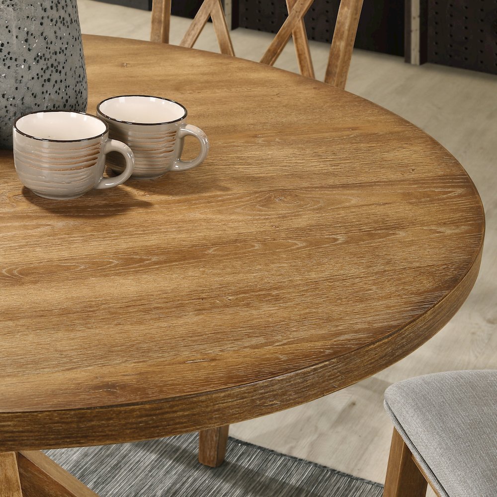 Windvale Cross-Buck Wood 5-Pc Dining Set. Picture 4