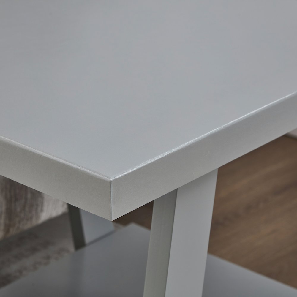 Athens Contemporary Wood Shelf End Table in Gray. Picture 5