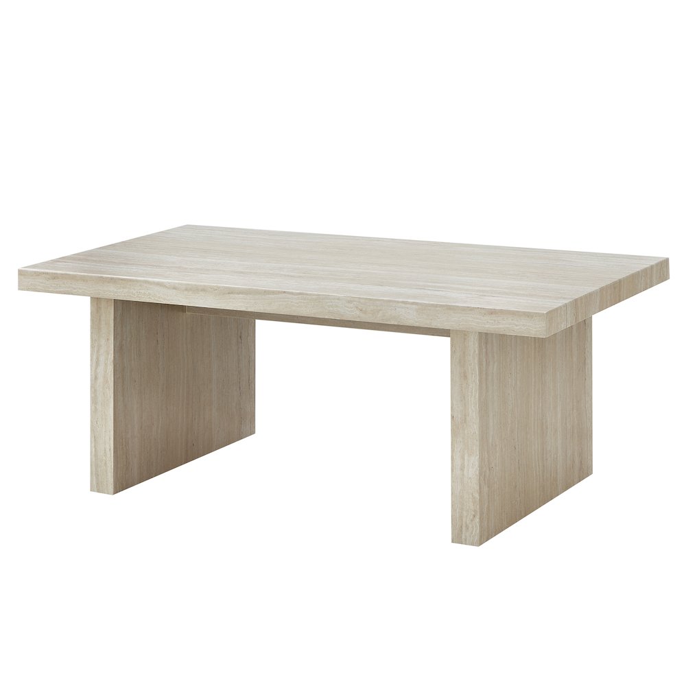Cavira Modern Faux Marble Living Room Coffee Table, Beige. Picture 1