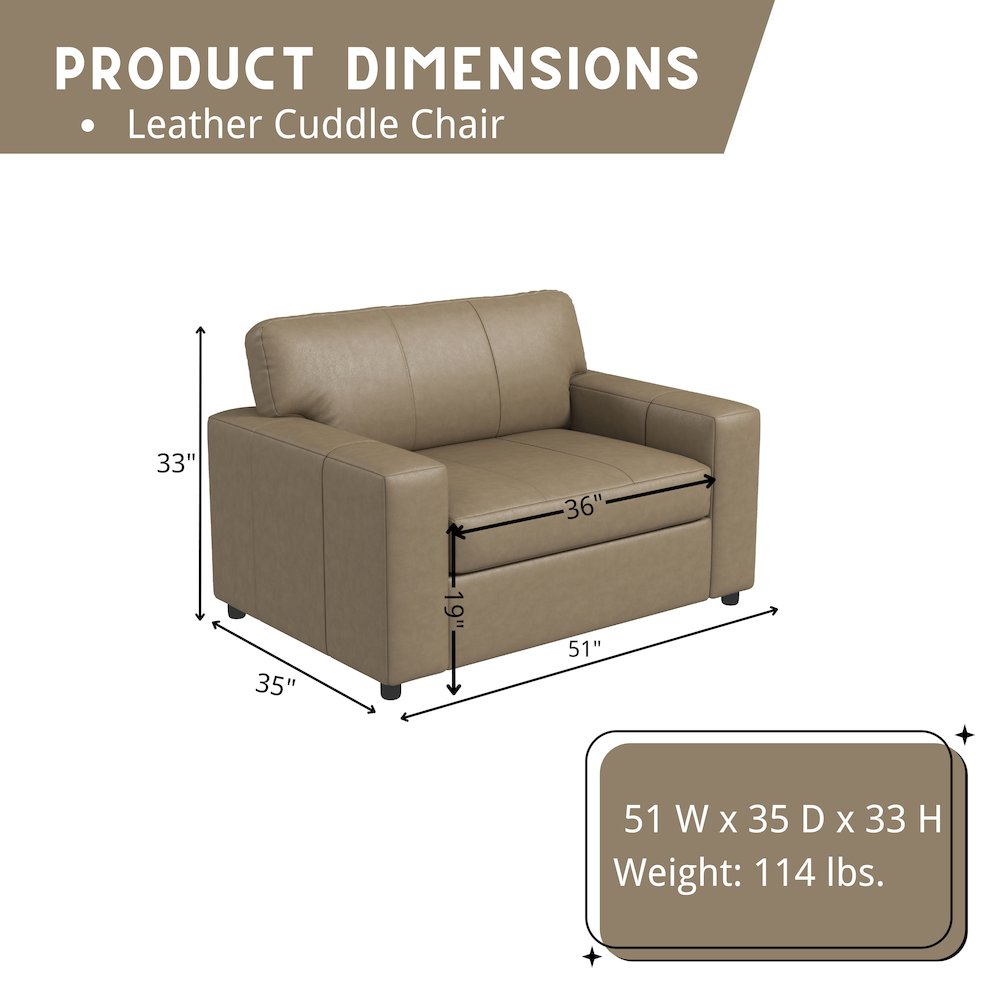 Sakan Leather Upholstered Cutler Lounge Chair, Beige. Picture 8