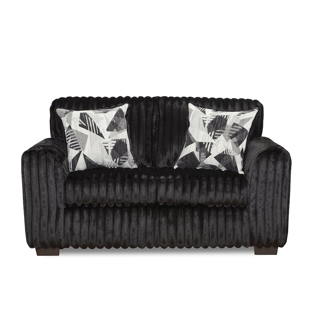 Nolan Contemporary Upholstered Loveseat, Lush Black. Picture 10