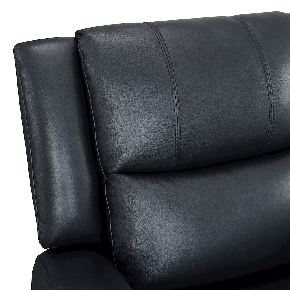 Cozura Leather Power Dual Reclining Sofa, Chesapeake Blue. Picture 5