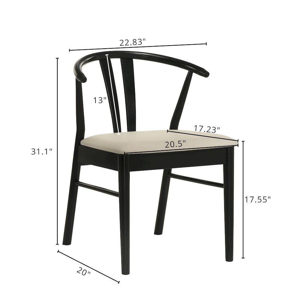 Lavin Wishbone Dining Chairs, Set of 2, Black. Picture 14
