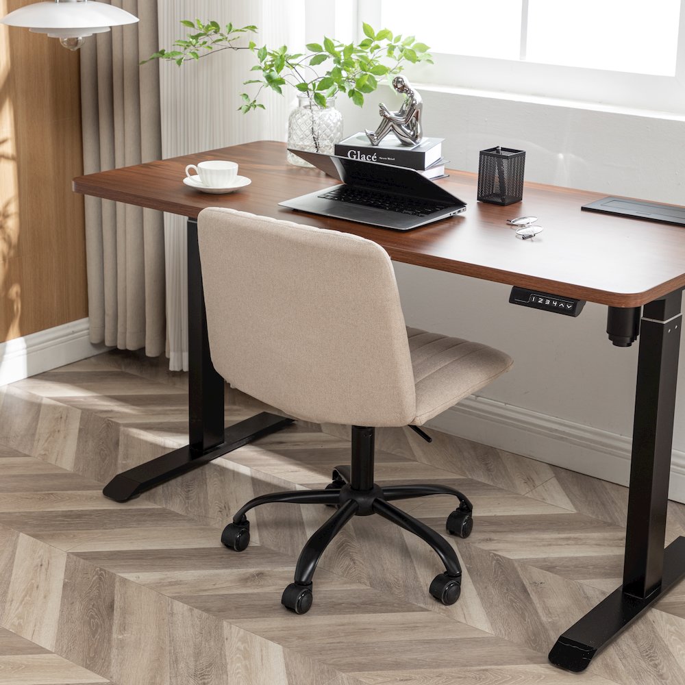 Masar Fabric Swivel Office Chair, Beige. Picture 6