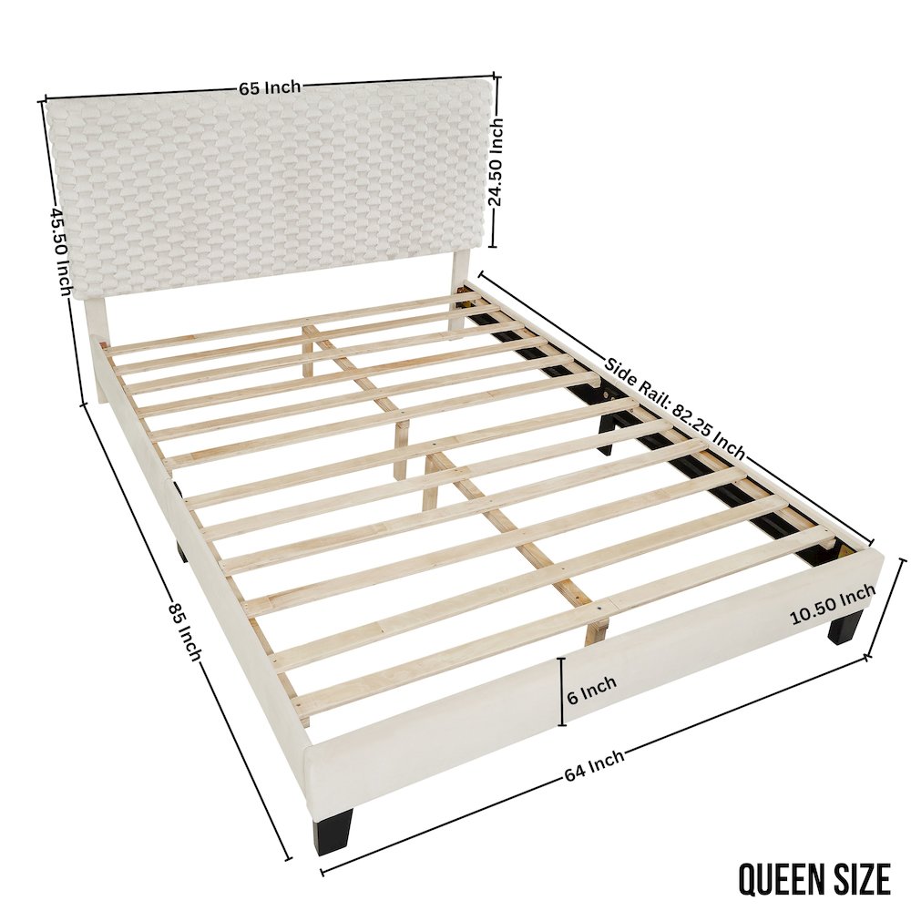 Findlay 2-Piece Bedroom Set, Plush 3D Upholstered Bed with Nightstand, Queen. Picture 15