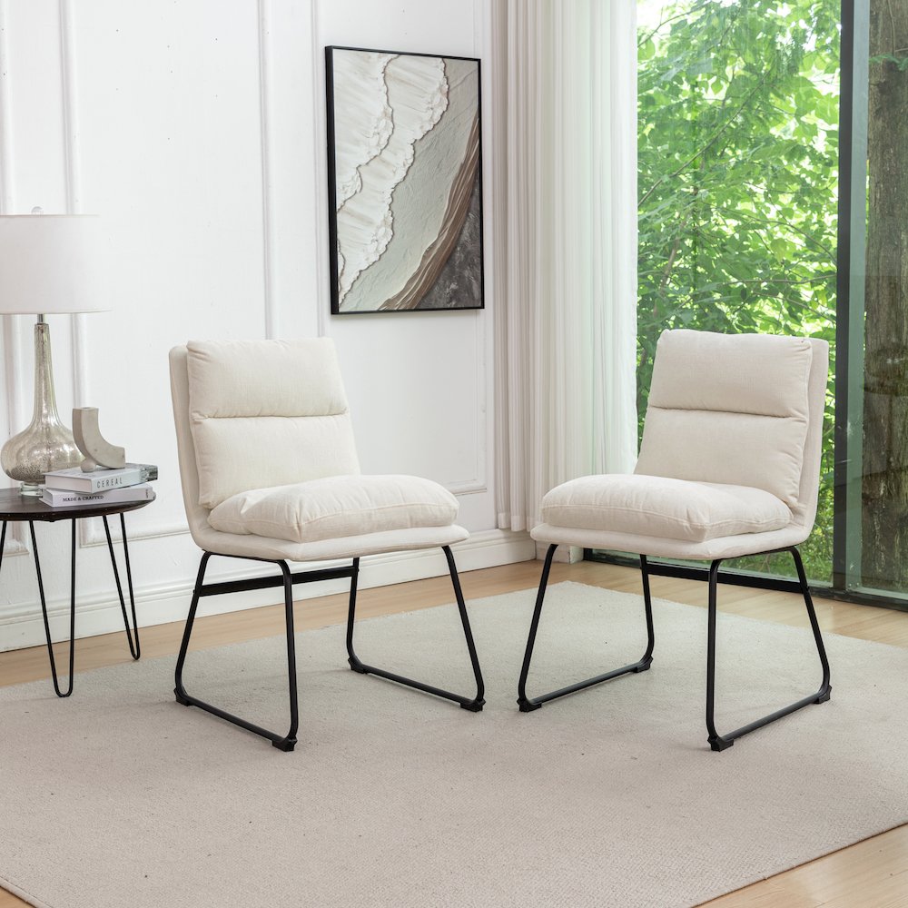 Milos Upholstered Dining Chairs, Set of 2. Picture 2