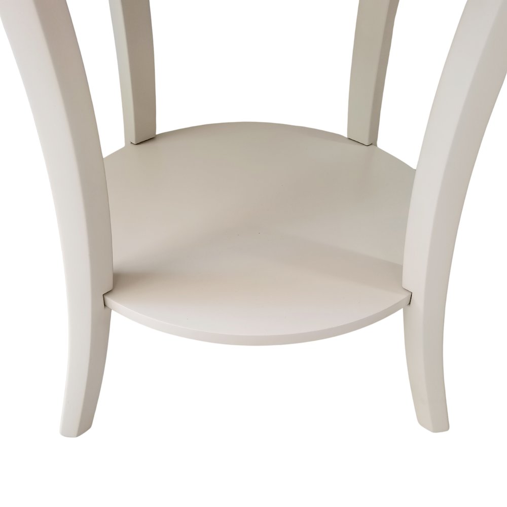 Perth Round End Table with Shelf, Ivory. Picture 7