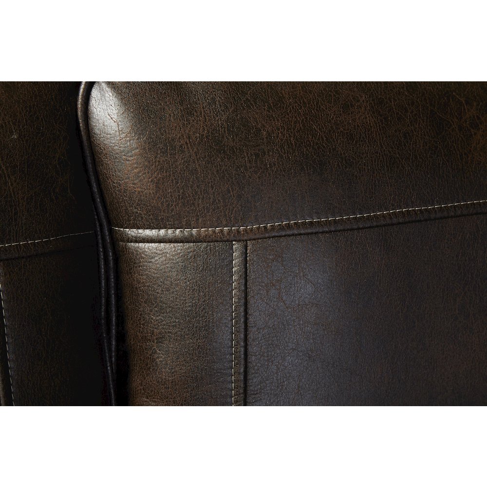 Leinster Faux Leather Nailhead Sofa, Loveseat, and Chair Set in Espresso. Picture 8