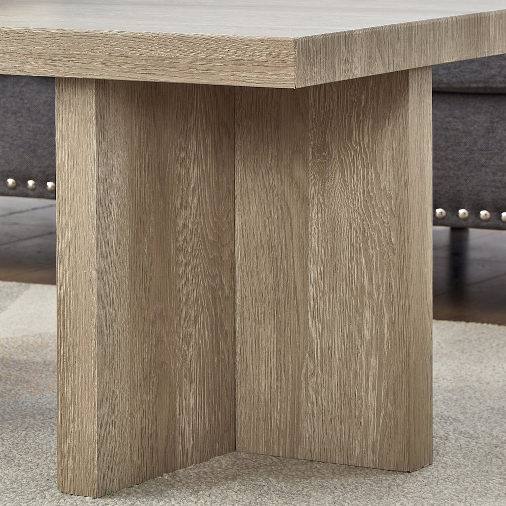 Mchome Square End Table, Nightstand, Oak Finish. Picture 5