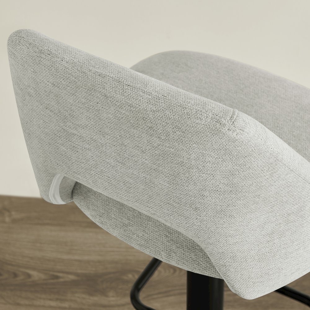 Nuvia Contemporary Adjustable Barstool with Upholstered Swivel Seats, Set of 2. Picture 9