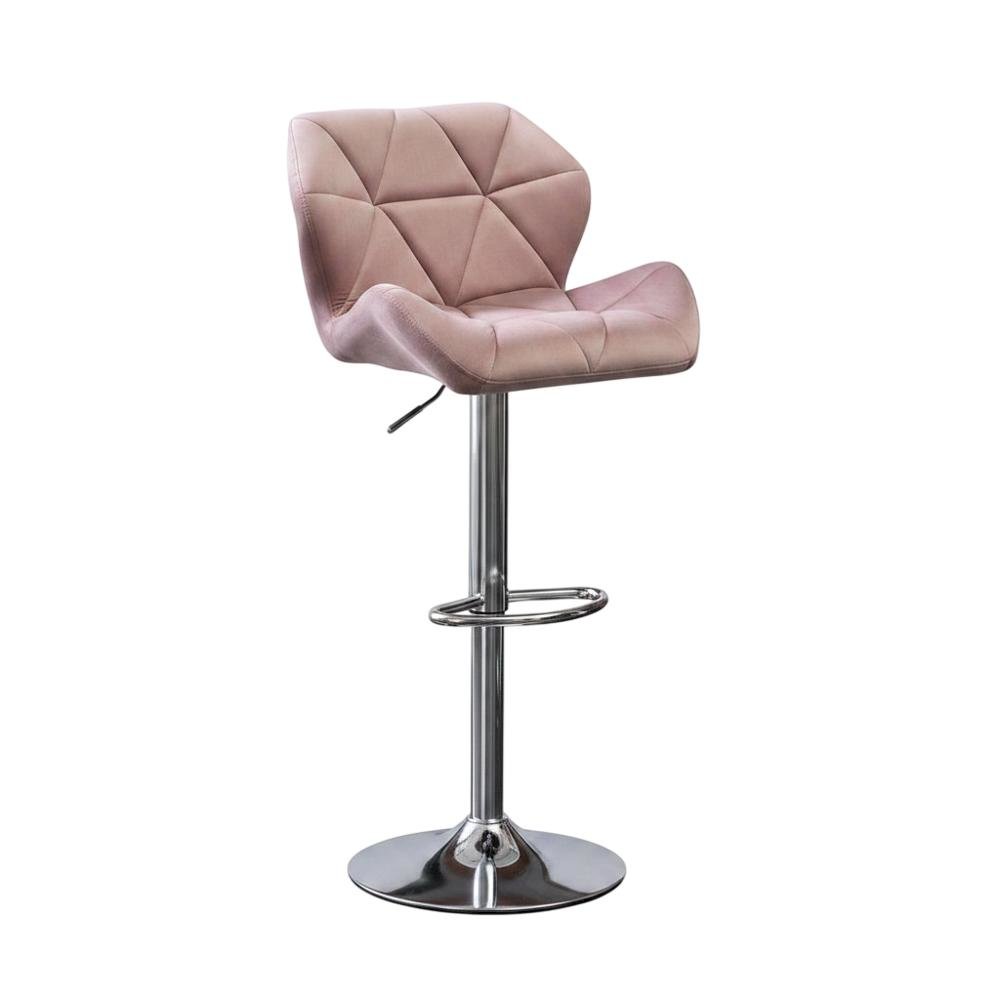 Mauve Velvet Diamond Tufted Swivel Barstool Set of 2 with Adjustable Height. Picture 3