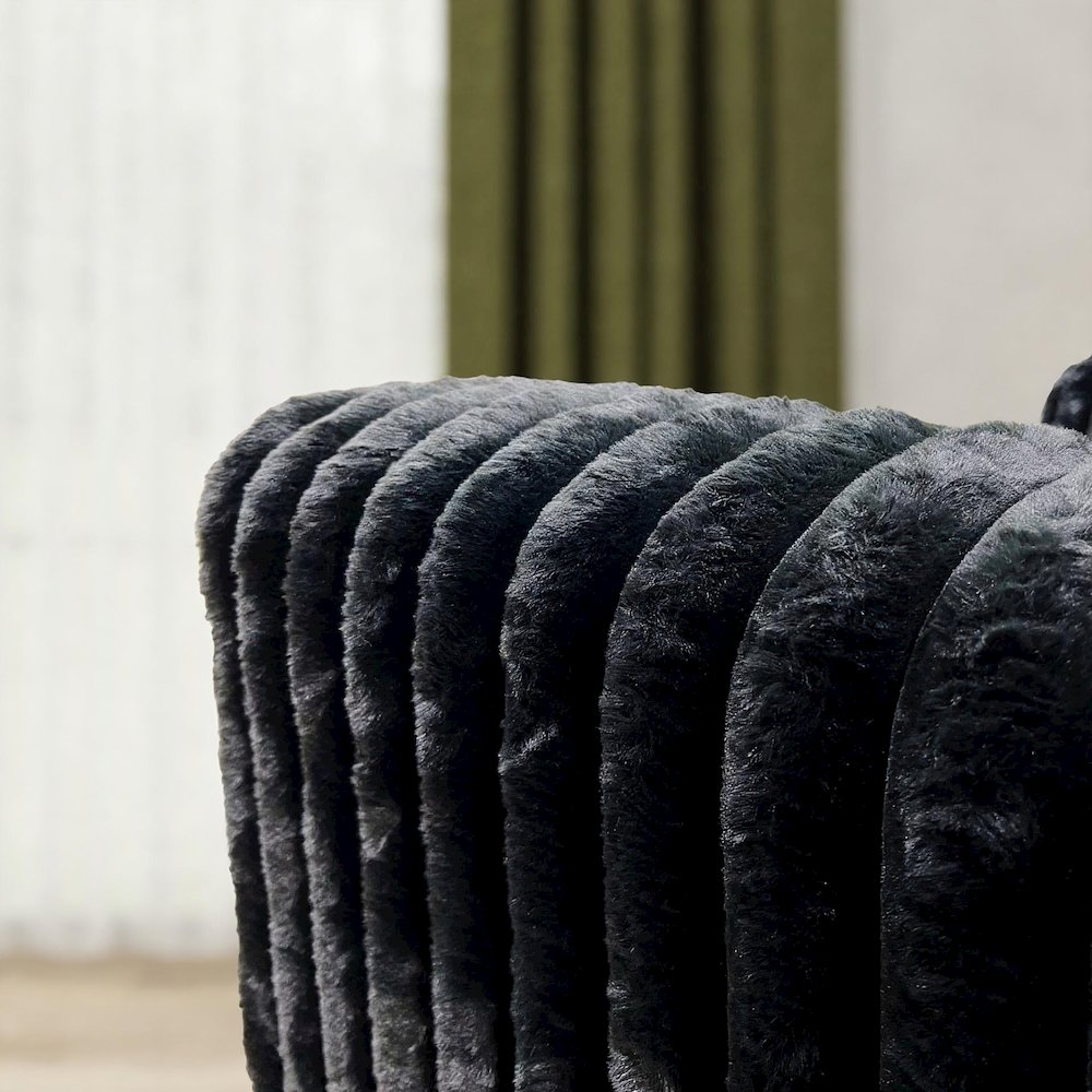 Nolan Contemporary Upholstered Loveseat, Lush Black. Picture 7