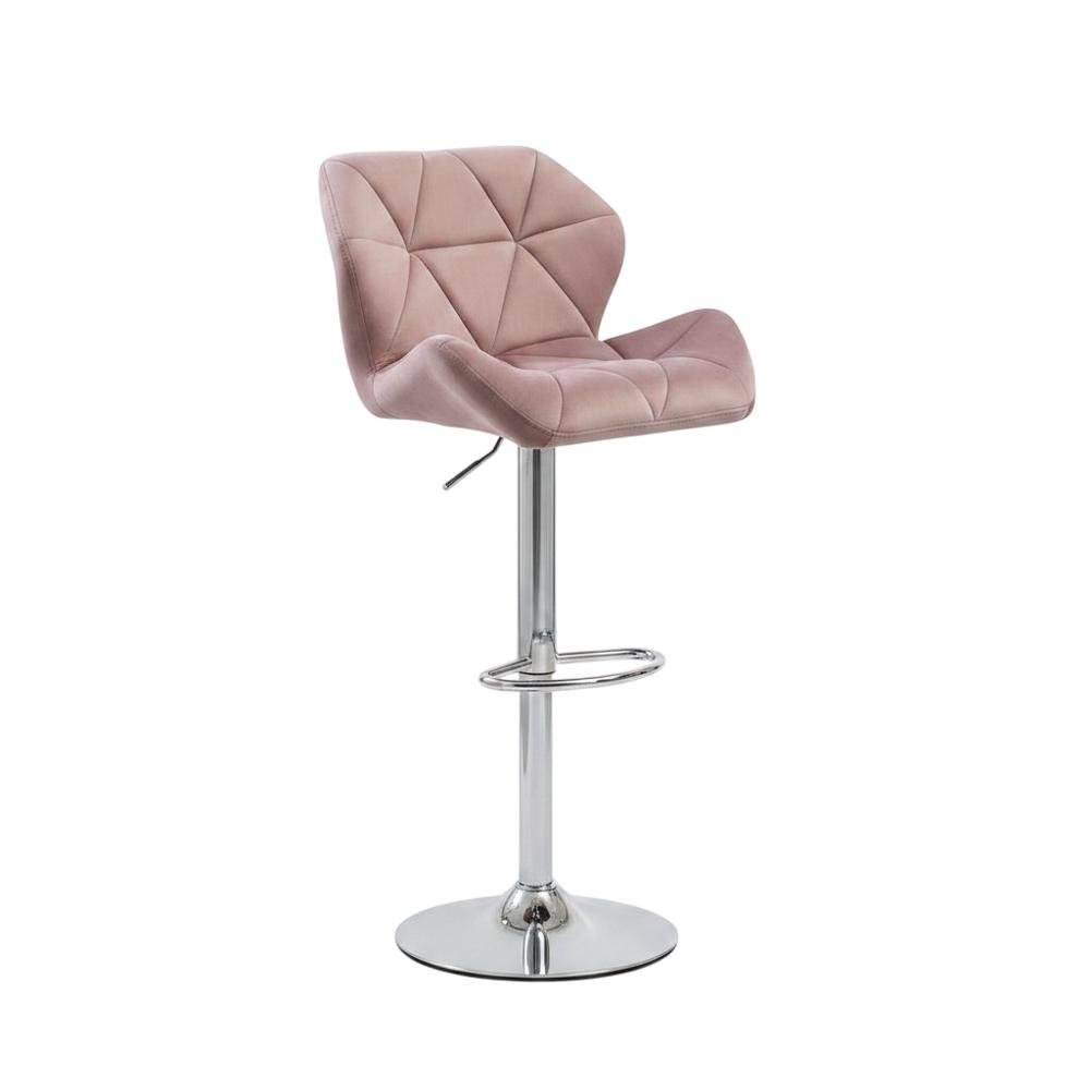 Mauve Velvet Diamond Tufted Swivel Barstool Set of 2 with Adjustable Height. Picture 4