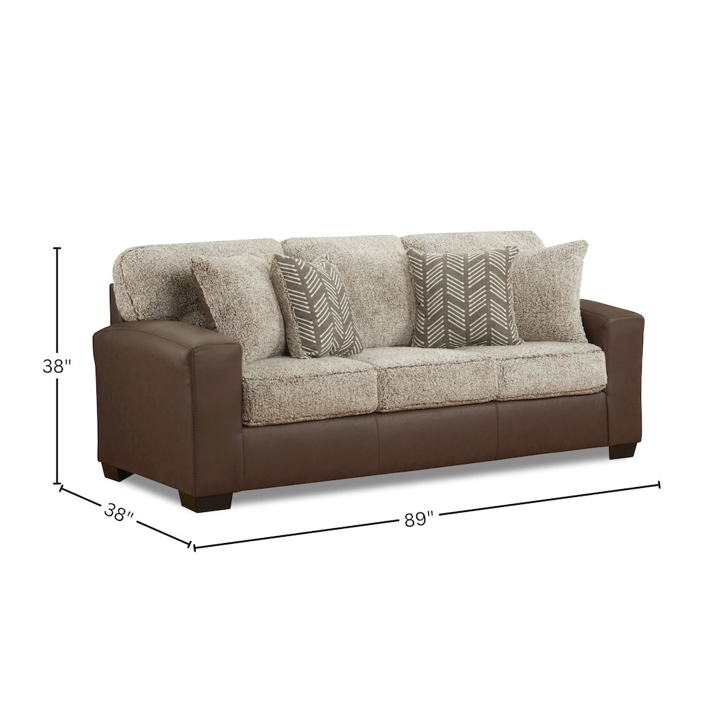 Marvella Living Room Sofa with Chocolate Faux Leather. Picture 11