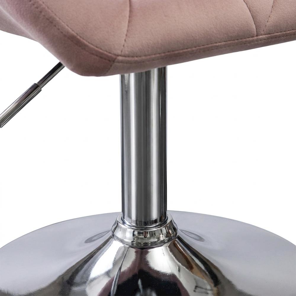 Mauve Velvet Diamond Tufted Swivel Barstool Set of 2 with Adjustable Height. Picture 7