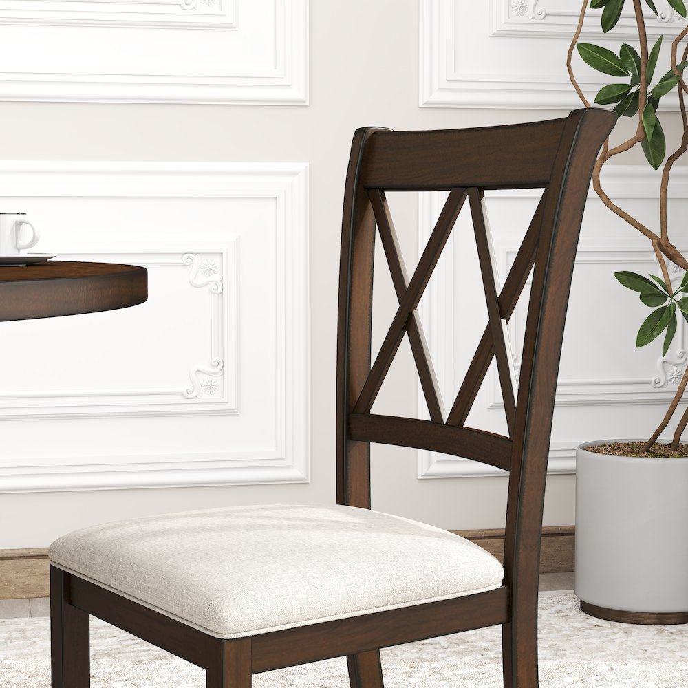 Havre Dining Set, Pedestal Round Table with 4 Chairs. Picture 11
