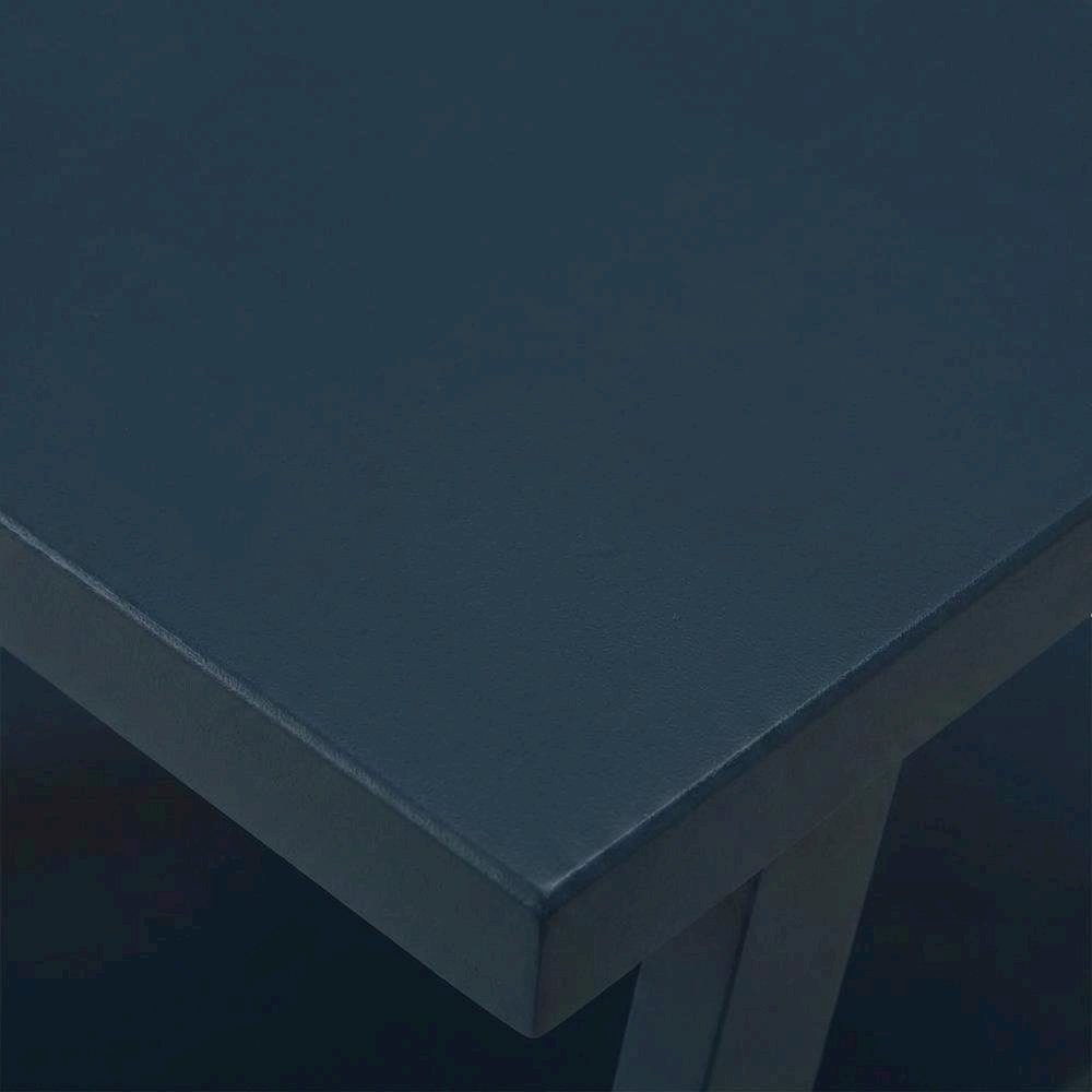Navy Blue Wood Shelf End Table with Modern Design and Sturdy Construction. Picture 5