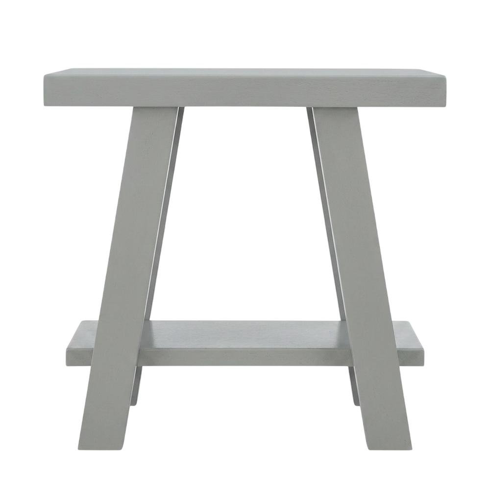 Grey, Side Table, Open Shelf, Quality Build, Durable Wood Frame. Picture 4