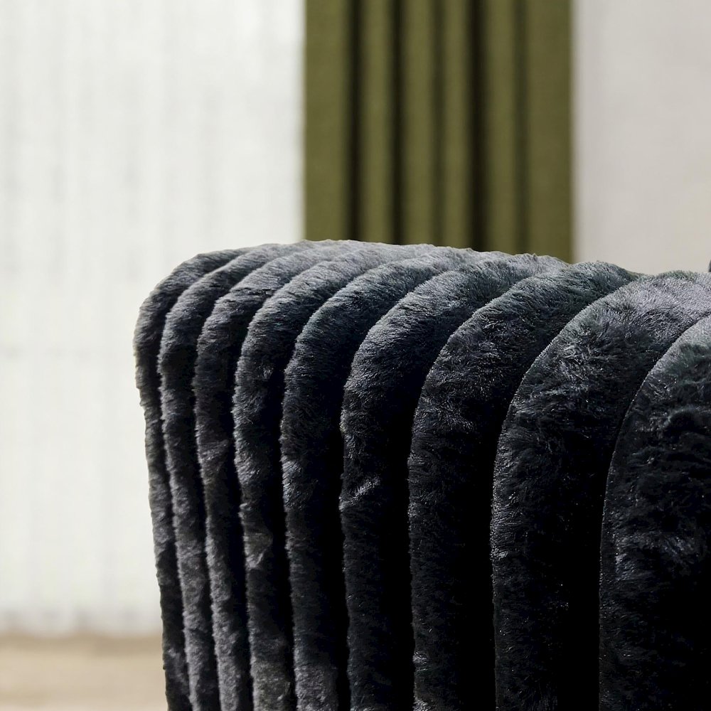 Nolan Contemporary Upholstered Cocktail Ottoman, Lush Black. Picture 5