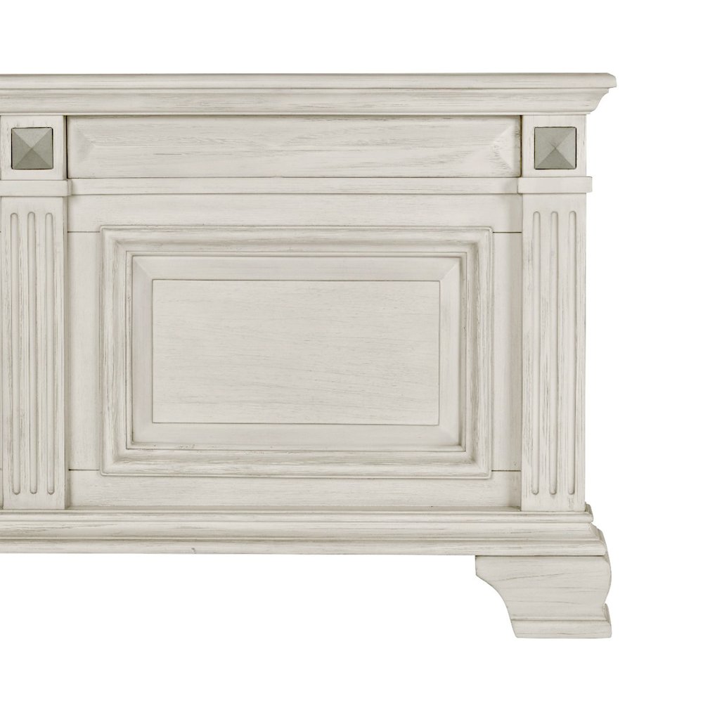 Renova Distressed Parchment Wood Panel Bed, King. Picture 5