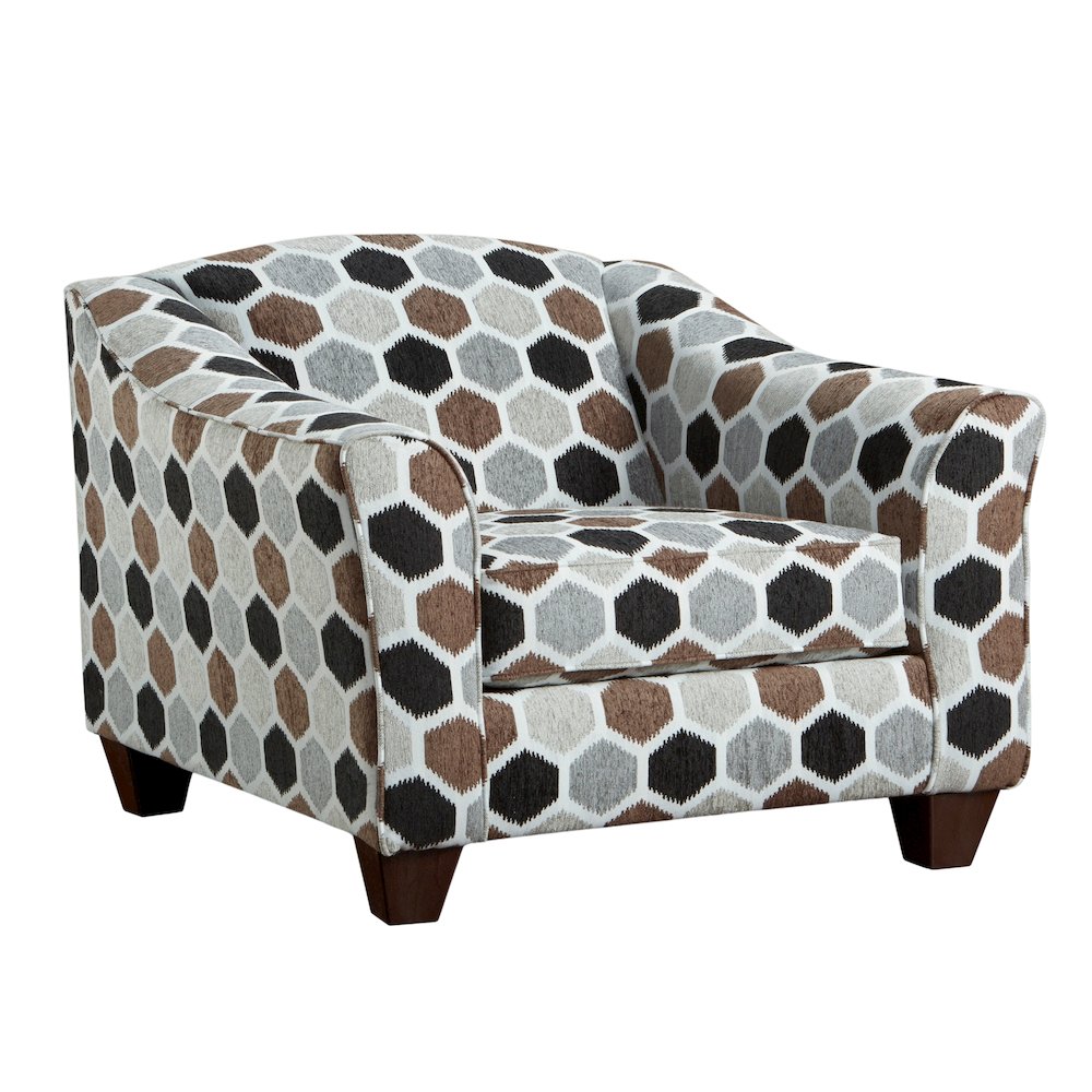 Camero Fabric Pillowback Arm Chair, Silver. Picture 1