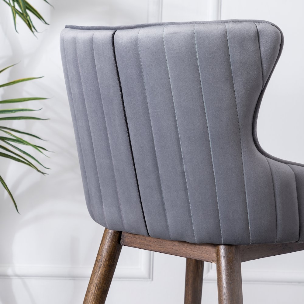 Leland Fabric Upholstered Counter Height Wingback Stools, Set of 2, Gray. Picture 8