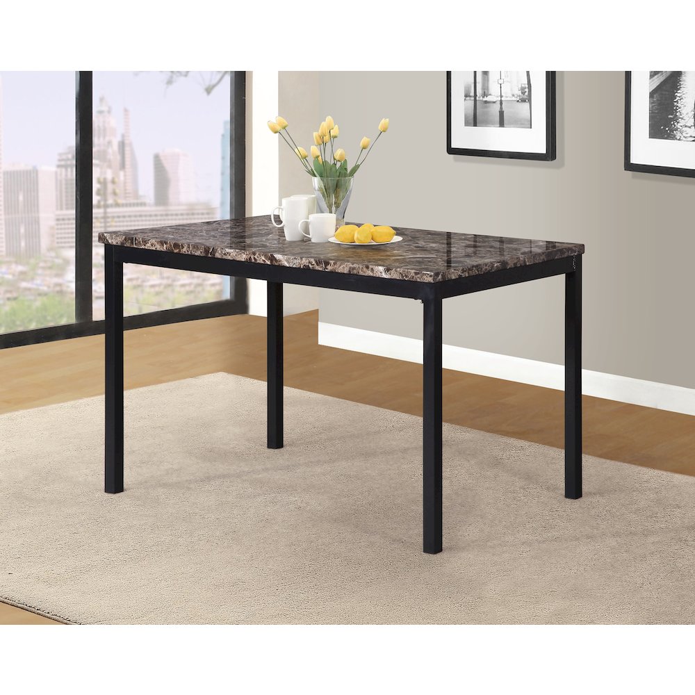 Citico 5-Pc Dinette Set with Laminated Faux Marble Top and 4 Gray Chairs. Picture 4