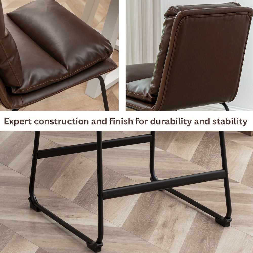 Milos Upholstered 26-inch Counter Height Stools, Set of 2. Picture 8