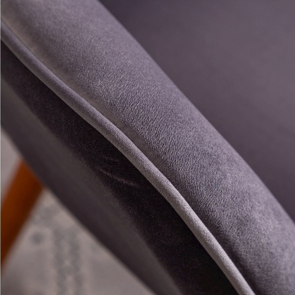 Doarnin Contemporary Silky Velvet Tufted Button Back Accent Chair, Gray. Picture 13