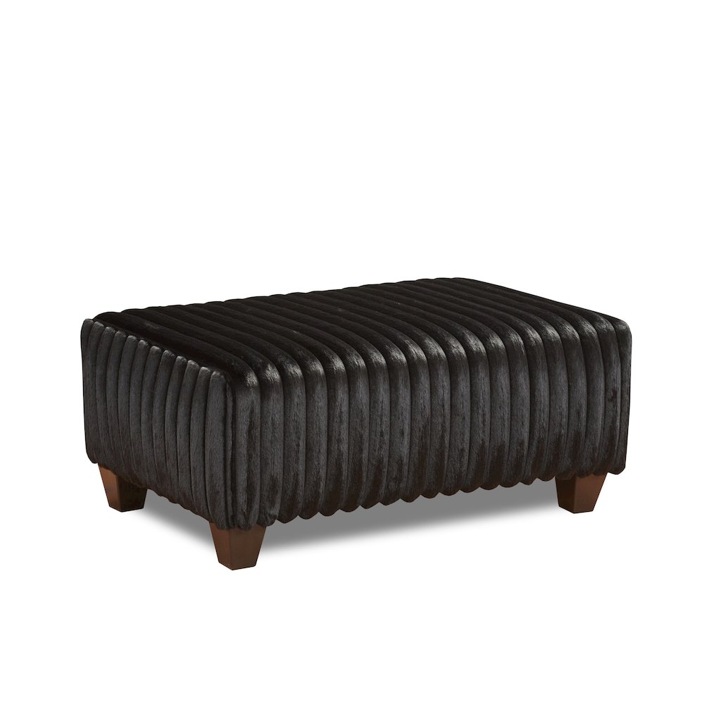 Nolan Contemporary Upholstered Cocktail Ottoman, Lush Black. Picture 1