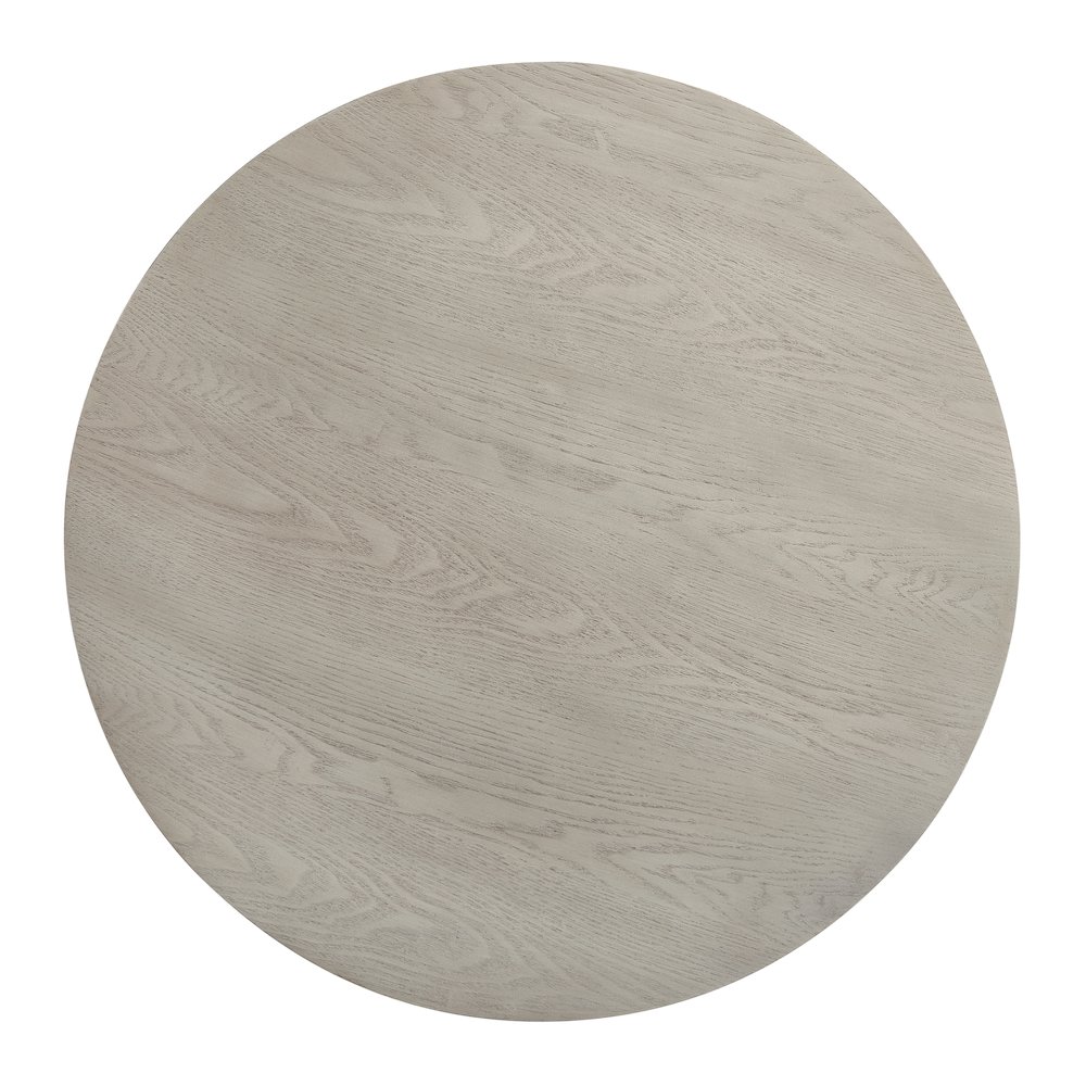 Solmere 22" Round Wood Pedestal End Table, Gray. Picture 6