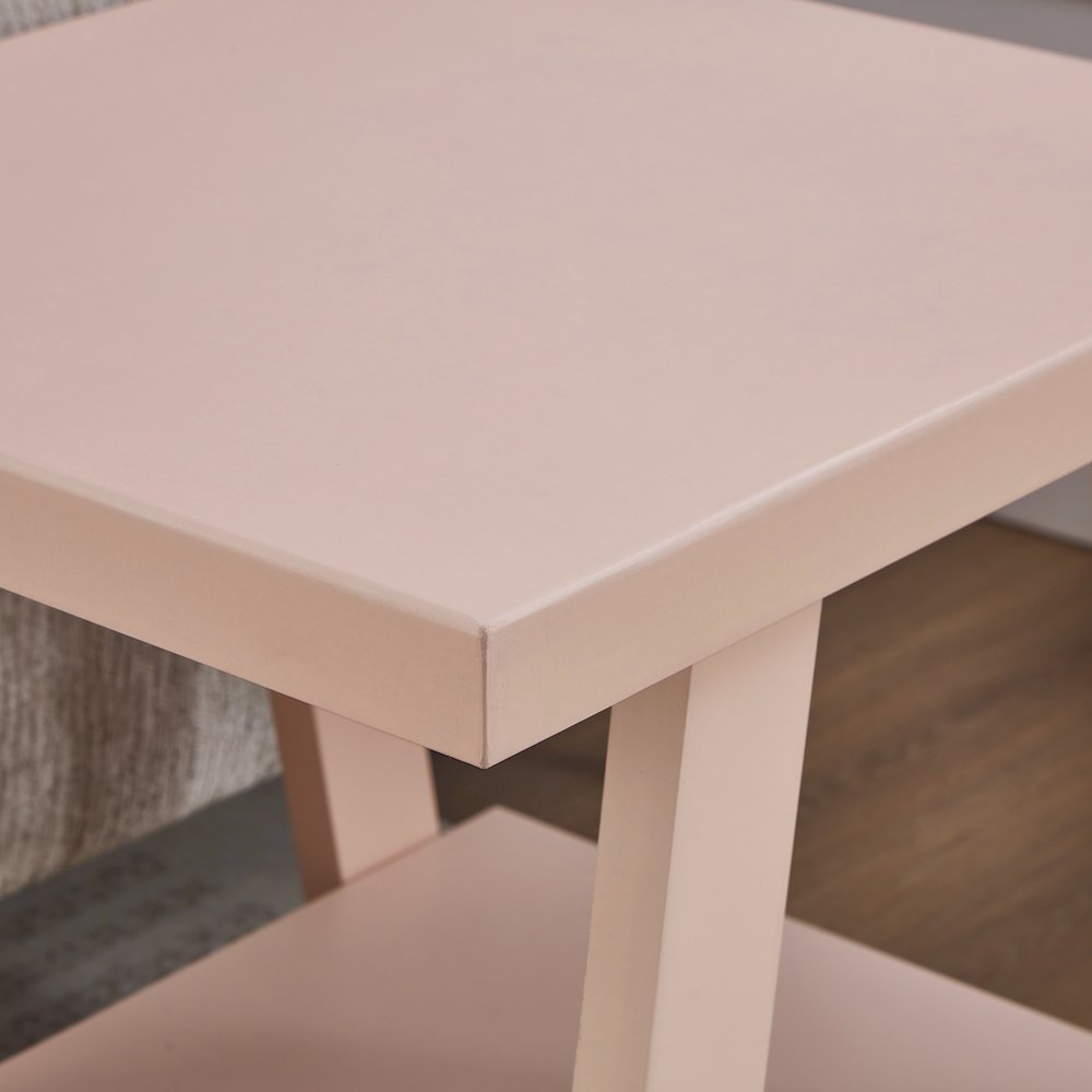 Athens Contemporary Wood Shelf End Table in Pink. Picture 5