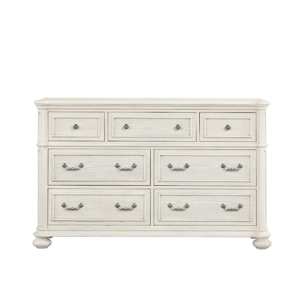 Nelson 7-Drawer Bedroom Dresser, Antique White. Picture 13