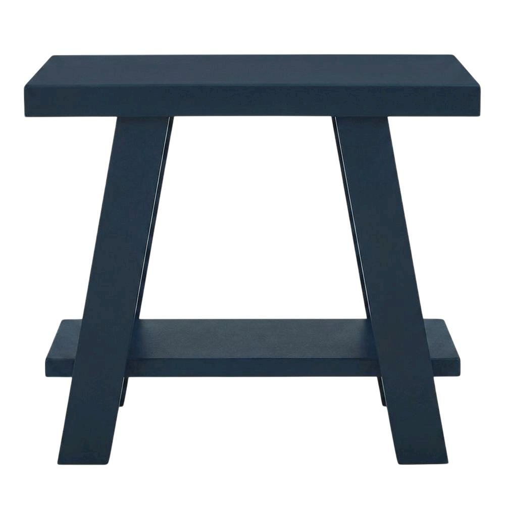 Navy Blue, Side Table, Open Shelf, Quality Build, Durable Wood Frame. Picture 4