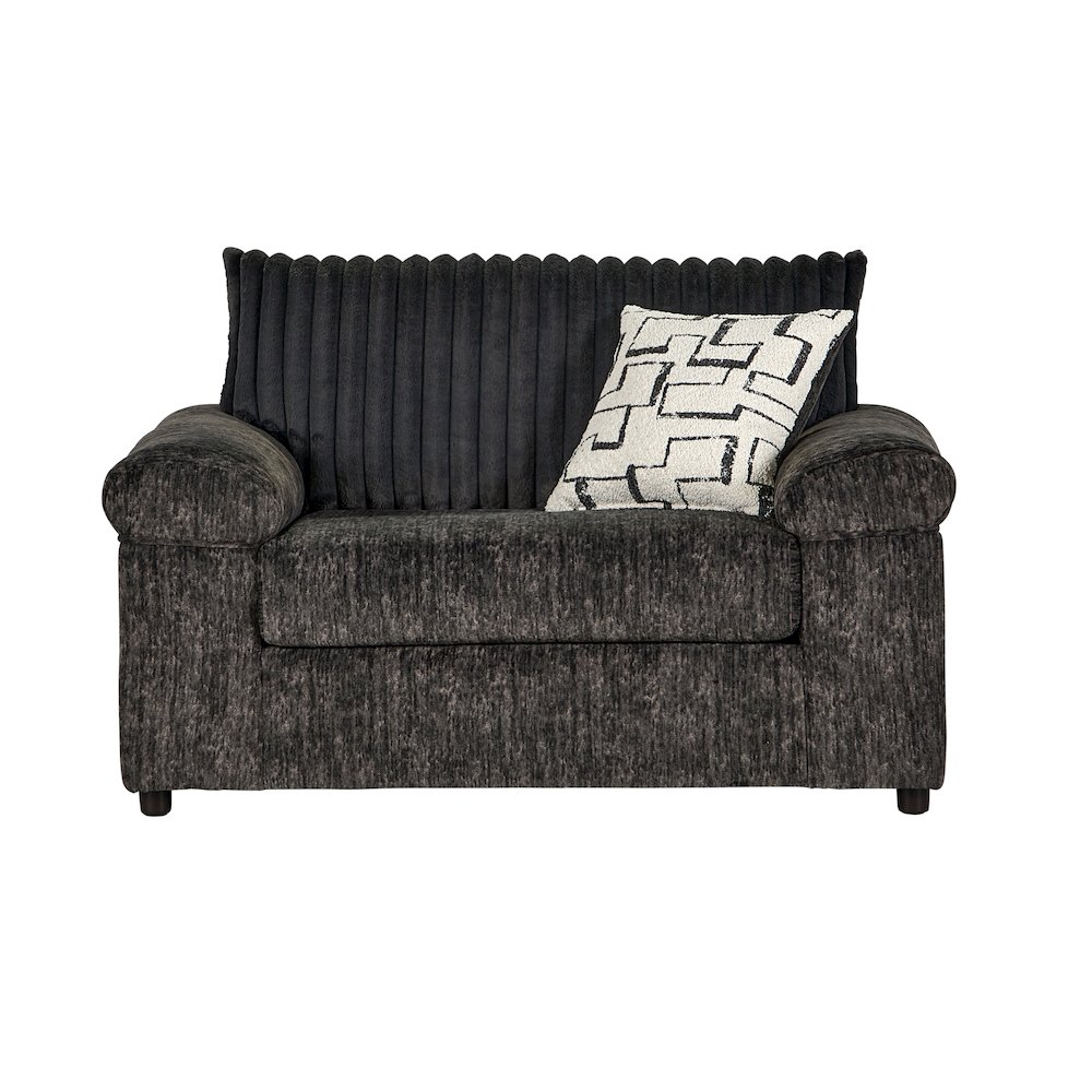 Nason Wide Wale Corduroy Sofa Chaise with Armchair, Charcoal. Picture 5