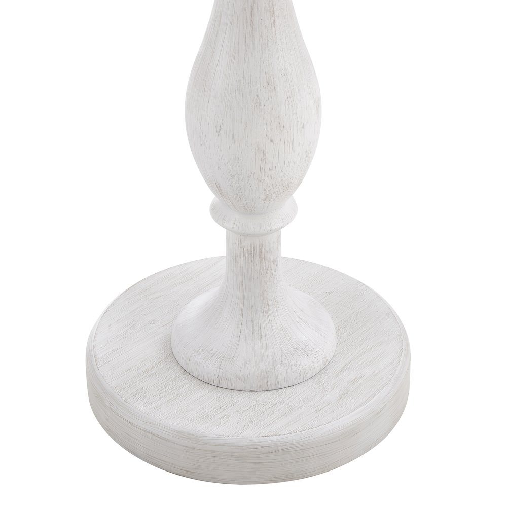 Solmere 22" Round Wood Pedestal End Table, White. Picture 7