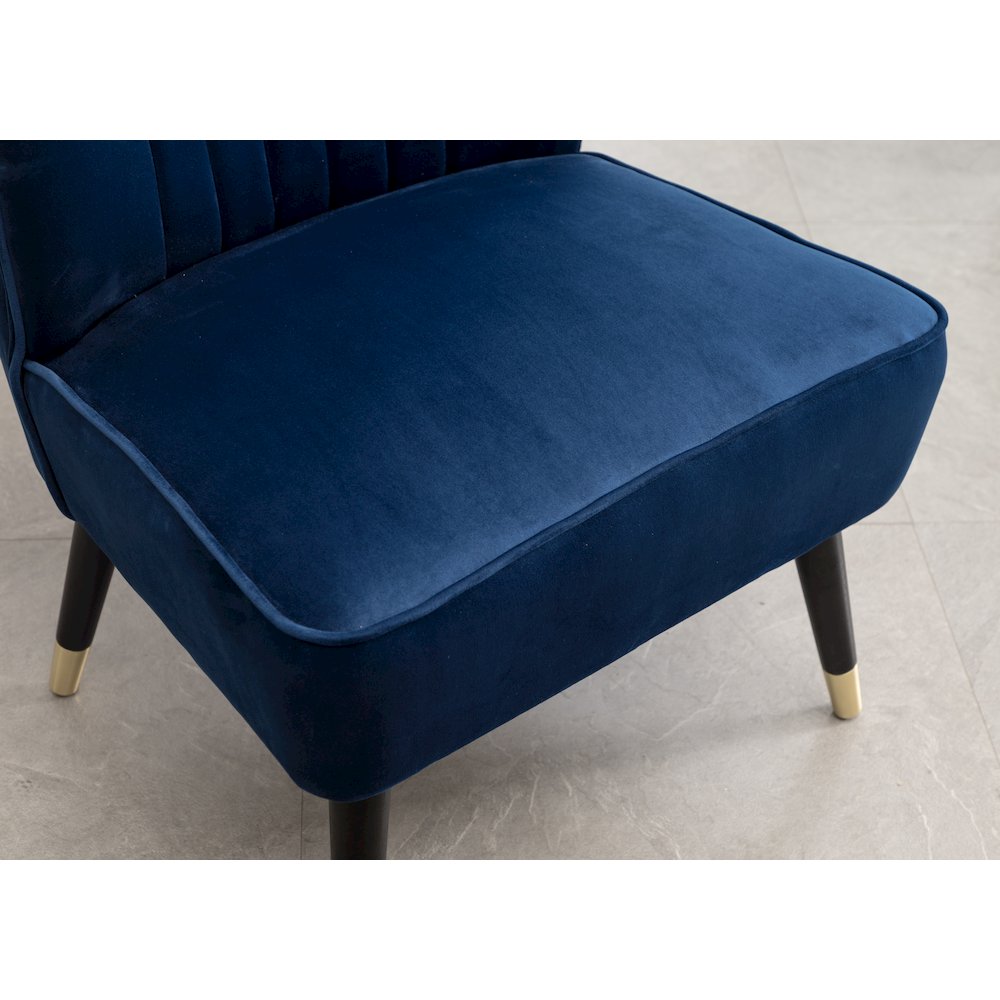Elon Contemporary Velvet Upholstered Accent Chair, Blue. Picture 10