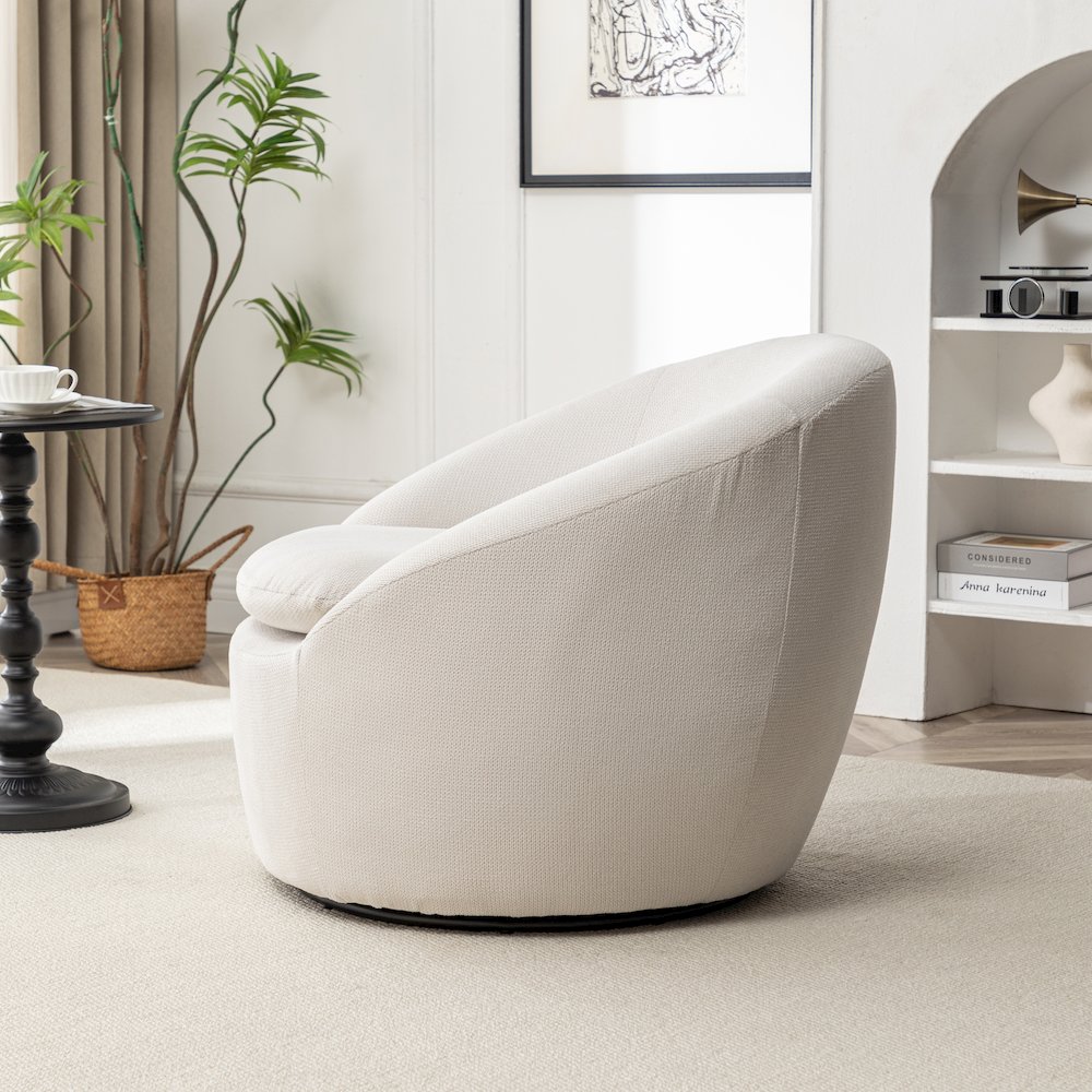 Winnie Modern Barrel Chair, 360° Swivel. Picture 5