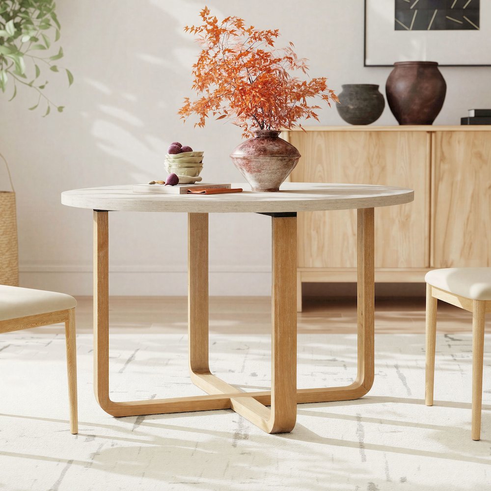 Arden 5-Piece Dining Set, 47" Round Table with 4 Solid Wood Chairs. Picture 9