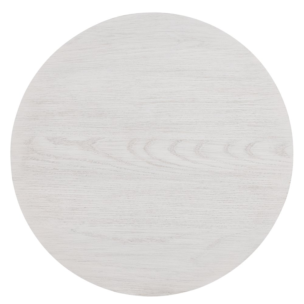 Solmere 22" Round Wood Pedestal End Table, White. Picture 6