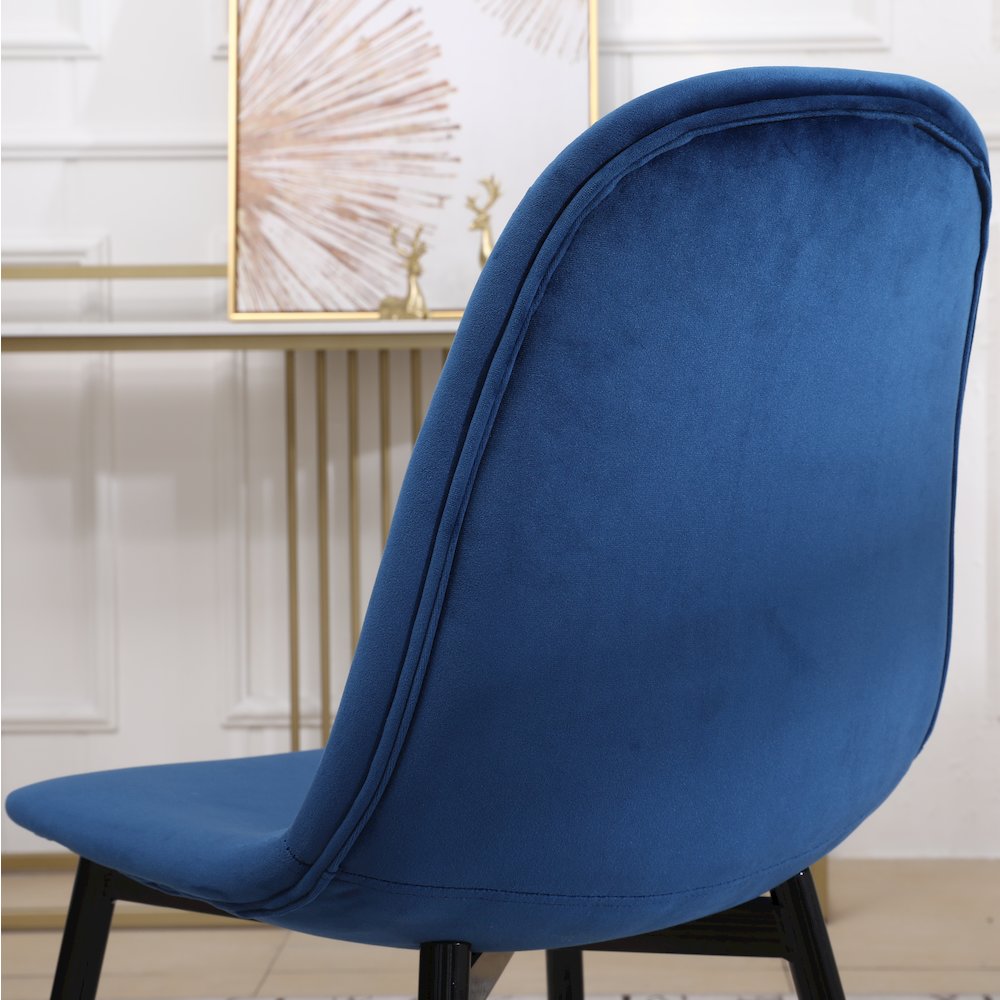 Lassan Contemporary Fabric Dining Chairs, Set of 4, Blue. Picture 11
