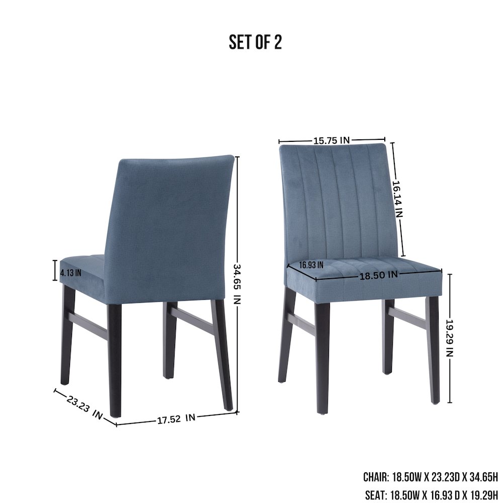 Wendell Contemporary Upholstered Dining Chairs, Set of 2. Picture 16