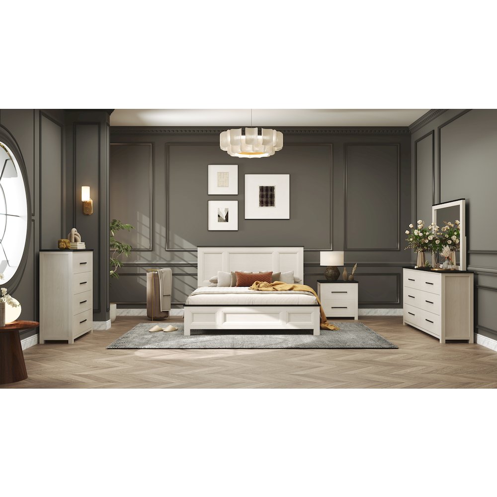 Realynn 5-PC Wood Bedroom Set, Queen Size, Off-White Finish. Picture 2