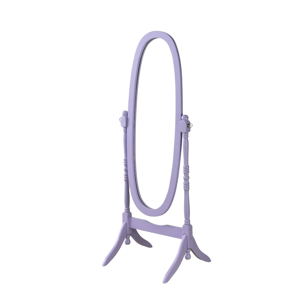 Traditional Queen Anna Style Wood Floor Cheval Mirror, Purple Finish. Picture 1