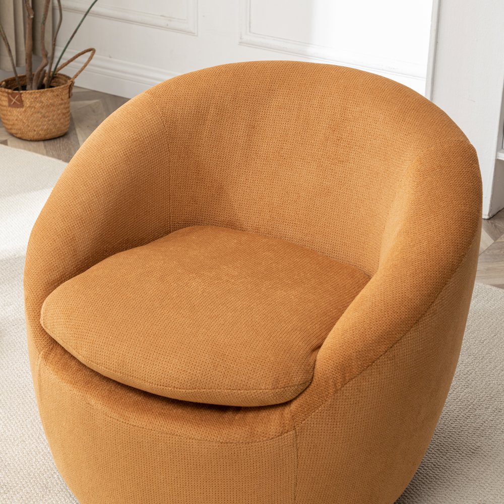 Winnie Modern Barrel Chair, 360° Swivel. Picture 9