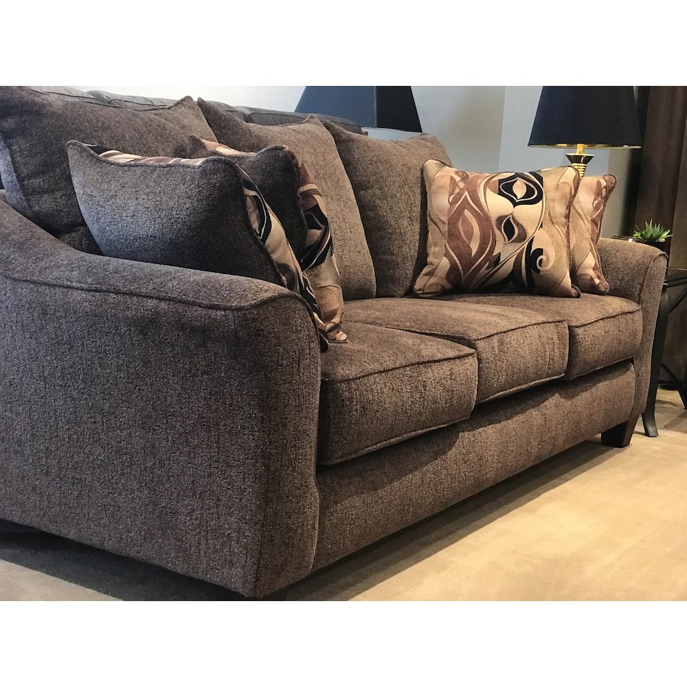 Camero Cafe Fabric Pillowback Sofa and Loveseat Set. Picture 6