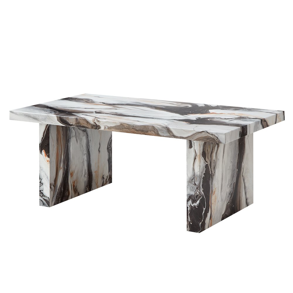 Cavira 3-Piece Faux Marble Coffee Table Set, Table and Two Side Tables,Off-white. Picture 15