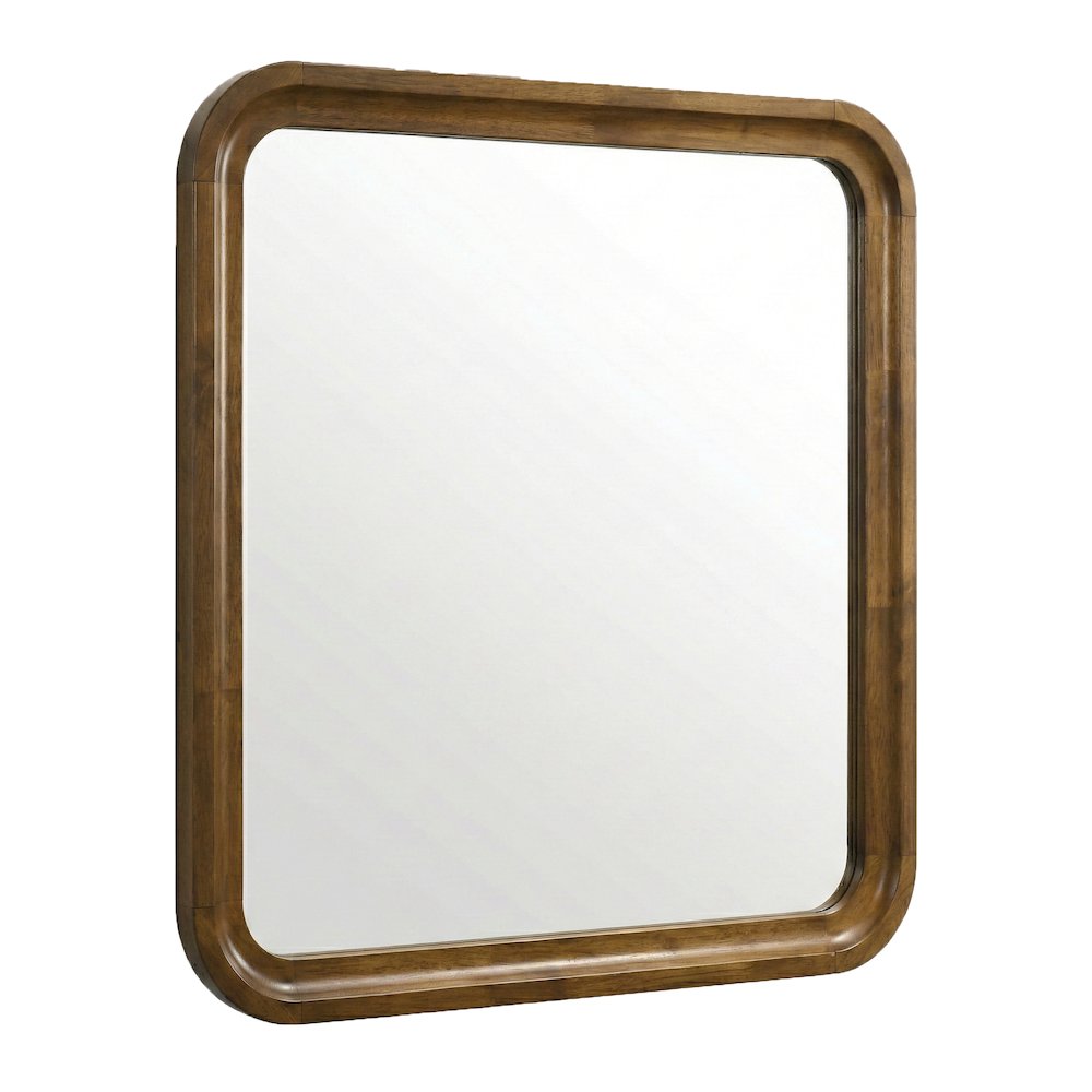 Eldren Wood Frame Mirror, Walnut Finish. Picture 1